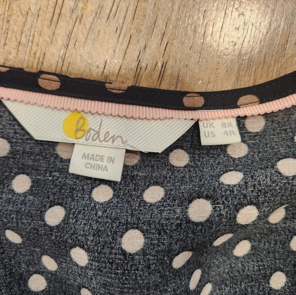 Boden Elsie Polka Dot Peplum Top Blouse size 4 - Picture 7 of 8